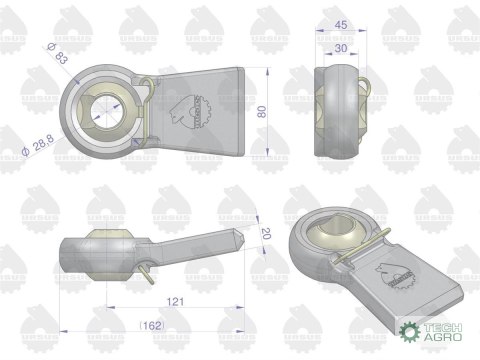 Główka końcówka cięgła z zabezpieczaniem 46650080 C-330 C-360 MF3 ORYGINAŁ URSUS Główka końcówka cięgła z zabezpieczaniem 46650080 C-330 C-360 MF3 ORYGINAŁ URSUS