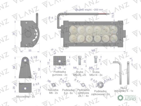 LAMPA ROB.LED PROST.36W GLANZ LAMPA ROB.LED PROST.36W GLANZ