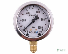 Manometr glicerynowy M63 0-1000 bar dolne przyłącze G1/4