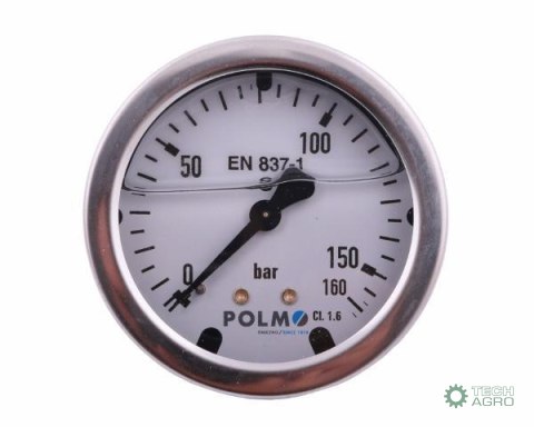 Manometr glicerynowy M63 0-160 bar tylne przyłącze G1/4" POLMO Manometr glicerynowy M63 0-160 bar tylne przyłącze G1/4" POLMO