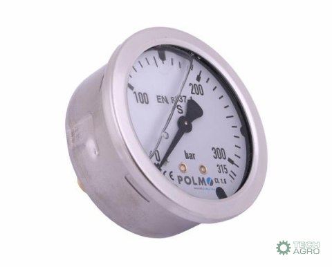 Manometr glicerynowy M63 0-315 bar tylne przyłącze G1/4" POLMO