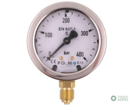 Manometr glicerynowy M63 0-400 bar dolne przyłącze G1/4
