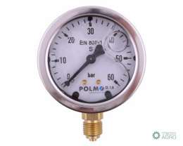 Manometr glicerynowy M63 0-60 bar dolne przyłącze G1/4