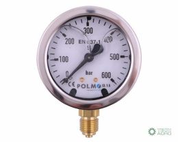 Manometr glicerynowy M63 0-600 bar dolne przyłącze G1/4