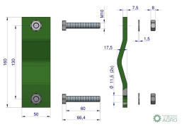 Obejma kompletna poidła 50x8 RF-20908101 RF-20908106 ROYAL FARM ( sprzedawane po 5 )