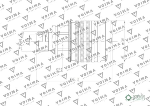 Szybkozłącze hydrauliczne gniazdo EURO M16x1.5 GZ Push-pull (9100816G) VOIMA Szybkozłącze hydrauliczne gniazdo EURO M16x1.5 GZ Push-pull (9100816G) VOIMA