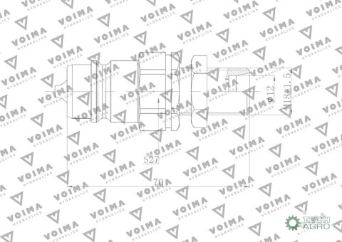 Szybkozłącze hydrauliczne wtyczka EURO M18x1.5 GZ long (9100818LW) VOIMA (opakowanie 50szt) Szybkozłącze hydrauliczne wtyczka EURO M18x1.5 GZ long (9100818LW) VOIMA (opakowanie 50szt)