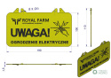 Tabliczka informacyjna UWAGA OGRODZENIE ELEKTRYCZNE Royal Farm