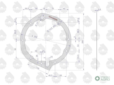 Uszczelka pokrywy pompy hydraulicznej krążelit 0.8mm Zetor ( sprzedawane po 5 ) ORYGINAŁ URSUS Uszczelka pokrywy pompy hydraulicznej krążelit 0.8mm Zetor ( sprzedawane po 5 ) ORYGINAŁ URSUS