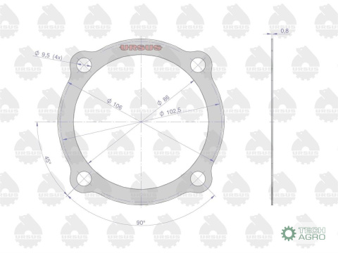 Uszczelka pokrywy zwolnicy krążelit 0.8mm C-330 ( sprzedawane po 10 ) ORYGINAŁ URSUS Uszczelka pokrywy zwolnicy krążelit 0.8mm C-330 ( sprzedawane po 10 ) ORYGINAŁ URSUS