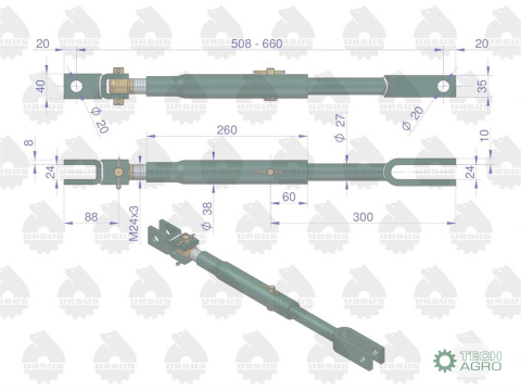 Wieszak lewy C-330 ORYGINAŁ URSUS Wieszak lewy C-330 ORYGINAŁ URSUS