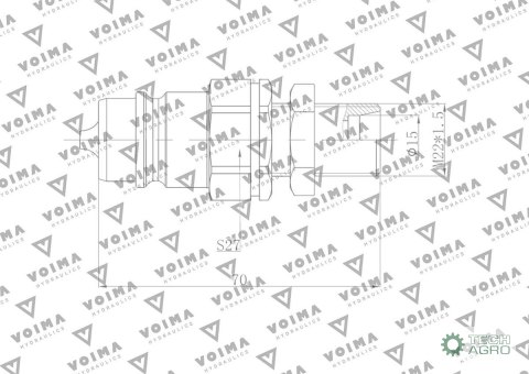ZAWÓR WT.HYDR.EURO M22X1.5 GZ LONG VOIMA ZAWÓR WT.HYDR.EURO M22X1.5 GZ LONG VOIMA