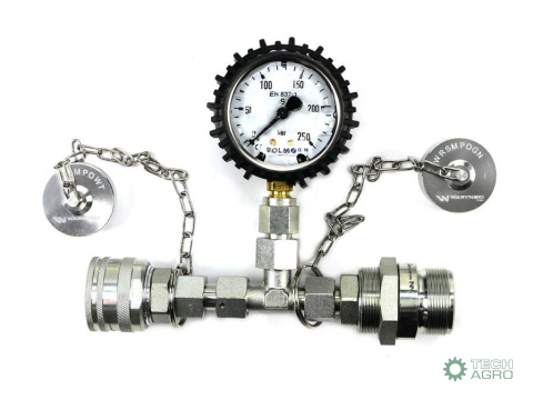 Zestaw pomiarowy ciśnienia hydrauliki z manometrem 250 bar wtyczka i gniazdo skręcane Waryński Zestaw pomiarowy ciśnienia hydrauliki z manometrem 250 bar wtyczka i gniazdo skręcane Waryński