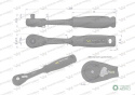 Grzechotka 1/4" 48T monolityczny zabierak Waryński