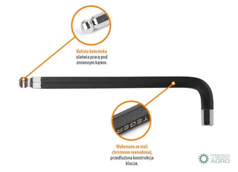Klucz imbusowy HEX H10 - DŁUGI / TEGER Klucz imbusowy HEX H10 - DŁUGI / TEGER