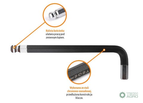 Klucz imbusowy HEX H14 - DŁUGI / TEGER Klucz imbusowy HEX H14 - DŁUGI / TEGER