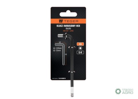 Klucz imbusowy HEX H6 - DŁUGI / TEGER Klucz imbusowy HEX H6 - DŁUGI / TEGER