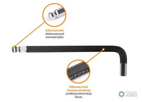 Klucz imbusowy HEX H9 - DŁUGI / TEGER Klucz imbusowy HEX H9 - DŁUGI / TEGER