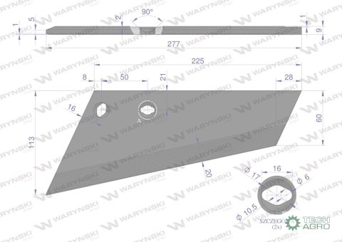 Lemiesz agregatu podorywkowego lewy 260mm/2-otwory 925371 Gruber typ Brodnica RAU Uniwersalne Napawane WARYŃSKI Lemiesz agregatu podorywkowego lewy 260mm/2-otwory 925371 Gruber typ Brodnica RAU Uniwersalne Napawane WARYŃSKI