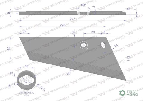 Lemiesz agregatu podorywkowego prawy 260mm/2-otwory 925361 Gruber typ Brodnica RAU Uniwersalne Napawane WARYŃSKI Lemiesz agregatu podorywkowego prawy 260mm/2-otwory 925361 Gruber typ Brodnica RAU Uniwersalne Napawane WARYŃSKI