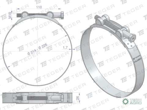 Opaska zaciskowa GBS 214-226 (obejma W1 - stal ocynkowana) szerkość 26mm TEGER ( sprzedawane po 5 ) Opaska zaciskowa GBS 214-226 (obejma W1 - stal ocynkowana) szerkość 26mm TEGER ( sprzedawane po 5 )