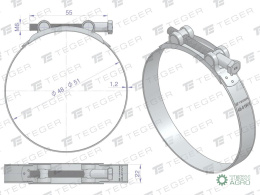 Opaska zaciskowa GBS 48-51 (obejma W1 - stal ocynkowana) szerkość 22mm TEGER ( sprzedawane po 10 )