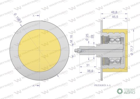 Rolka napędowa z kołnierzem PU 78x49xM16 zastosowanie 20010202 Grimme WARYŃSKI Rolka napędowa z kołnierzem PU 78x49xM16 zastosowanie 20010202 Grimme WARYŃSKI