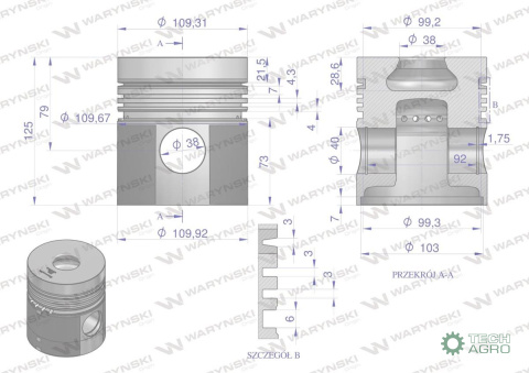 Zestaw naprawczy MTZ D-245 Waryński Zestaw naprawczy MTZ D-245 Waryński