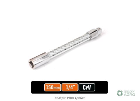 Przedłużka do nasadek 1/4" giętka 150 mm / TEGER Przedłużka do nasadek 1/4" giętka 150 mm / TEGER