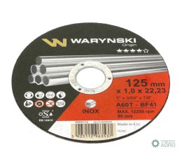 Tarcza do cięcia metalu i inoxu 125 x1. 0 x22.23 mm Waryński (sprzedawane po 5 szt po 5 szt)