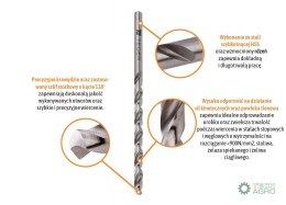 Wiertło do metalu HSS - przedłużane (DIN 340) 5.0/130 mm / TEGER