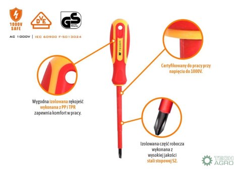 Zestaw wkrętaków VDE 6 szt / Certyfikat GS/VDE / TEGER Zestaw wkrętaków VDE 6 szt / Certyfikat GS/VDE / TEGER