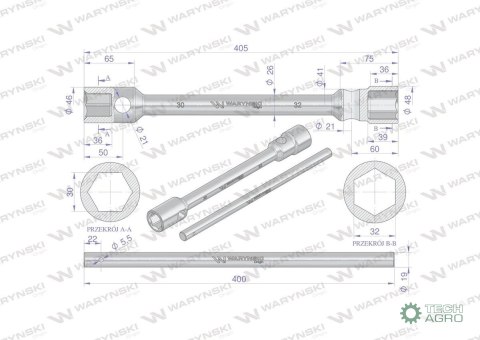 Klucz krzyżakowy do kół 30 x 32mm wzmocniony wkladany uchwyt Waryński Klucz krzyżakowy do kół 30 x 32mm wzmocniony wkladany uchwyt Waryński