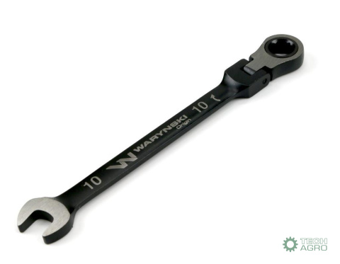 Klucz płasko-oczkowy 10 mm z grzechotką 72 zęby i przegubem Waryński Klucz płasko-oczkowy 10 mm z grzechotką 72 zęby i przegubem Waryński