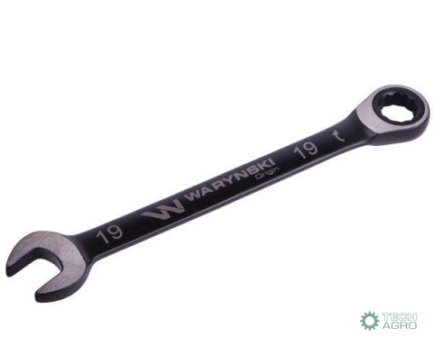 Klucz płasko-oczkowy 19 mm z grzechotką 72 zęby standard ASME B107-2010 Waryński Klucz płasko-oczkowy 19 mm z grzechotką 72 zęby standard ASME B107-2010 Waryński