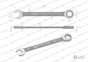 Klucz płasko-oczkowy 19 mm z grzechotką 72 zęby standard ASME B107-2010 Waryński