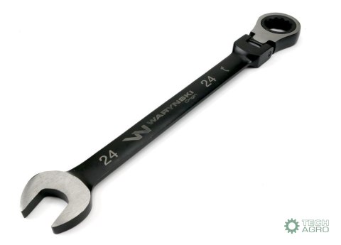 Klucz płasko-oczkowy 24 mm z grzechotką 72 zęby i przegubem Waryński Klucz płasko-oczkowy 24 mm z grzechotką 72 zęby i przegubem Waryński
