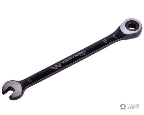 Klucz płasko-oczkowy 6 mm z grzechotką 72 zęby standard ASME B107-2010 Waryński Klucz płasko-oczkowy 6 mm z grzechotką 72 zęby standard ASME B107-2010 Waryński