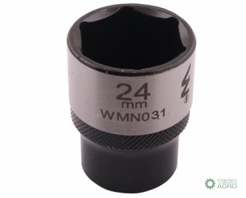 "Nasadka sześciokątna 1/2"". 24 mm. CrV5 BV30. DIN 3124. Waryński "Nasadka sześciokątna 1/2"". 24 mm. CrV5 BV30. DIN 3124. Waryński