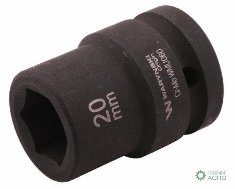 Nasadka udarowa sześciokątna 3/4". 20 mm. CrMo. DIN 3129. Waryński Nasadka udarowa sześciokątna 3/4". 20 mm. CrMo. DIN 3129. Waryński