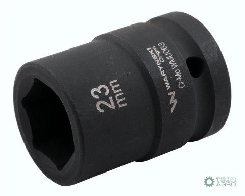 Nasadka udarowa sześciokątna 3/4". 23 mm. CrMo. DIN 3129. Waryński Nasadka udarowa sześciokątna 3/4". 23 mm. CrMo. DIN 3129. Waryński