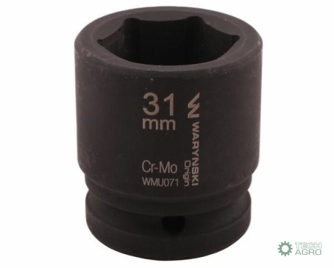 Nasadka udarowa sześciokątna 3/4". 31 mm. CrMo. DIN 3129. Waryński Nasadka udarowa sześciokątna 3/4". 31 mm. CrMo. DIN 3129. Waryński