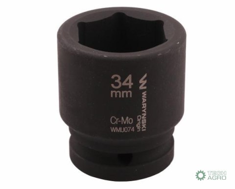 Nasadka udarowa sześciokątna 3/4". 34 mm. CrMo. DIN 3129. Waryński Nasadka udarowa sześciokątna 3/4". 34 mm. CrMo. DIN 3129. Waryński