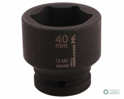 Nasadka udarowa sześciokątna 3/4". 40 mm. CrMo. DIN 3129. Waryński Nasadka udarowa sześciokątna 3/4". 40 mm. CrMo. DIN 3129. Waryński