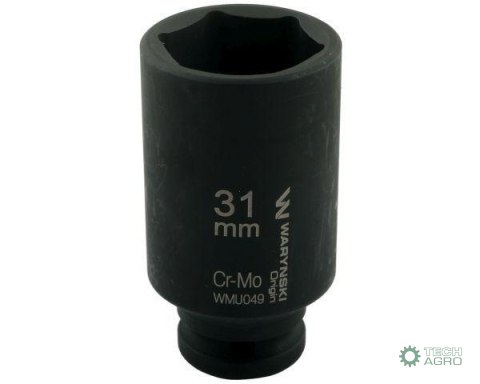 Nasadka udarowa sześciokątna długa 1/2". 31 mm. CrMo. DIN 3129. Waryński Nasadka udarowa sześciokątna długa 1/2". 31 mm. CrMo. DIN 3129. Waryński