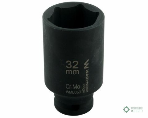 Nasadka udarowa sześciokątna długa 1/2". 32 mm. CrMo. DIN 3129. Waryński Nasadka udarowa sześciokątna długa 1/2". 32 mm. CrMo. DIN 3129. Waryński