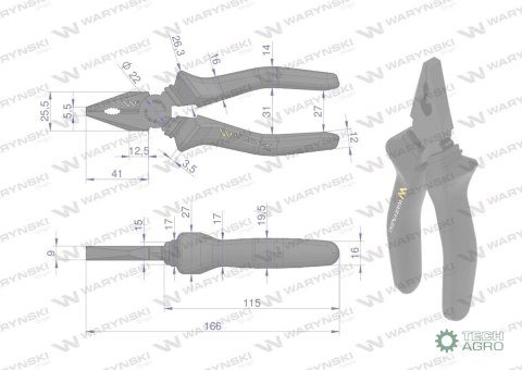 Szczypce uniwersalne 160 mm Waryński Szczypce uniwersalne 160 mm Waryński