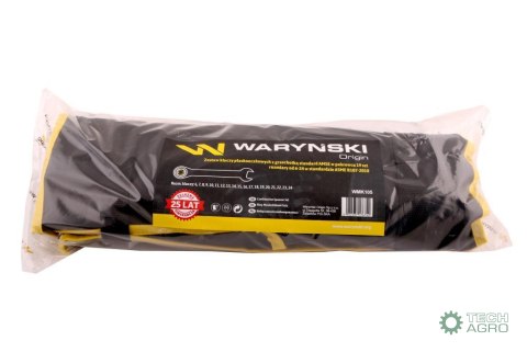 Zestaw kluczy płaskooczkowych z grzecho tką standard w pokrowcu 19 szt rozmiary od 6-24 w standardzie ASME B107-2010 Waryński Zestaw kluczy płaskooczkowych z grzecho tką standard w pokrowcu 19 szt rozmiary od 6-24 w standardzie ASME B107-2010 Waryński