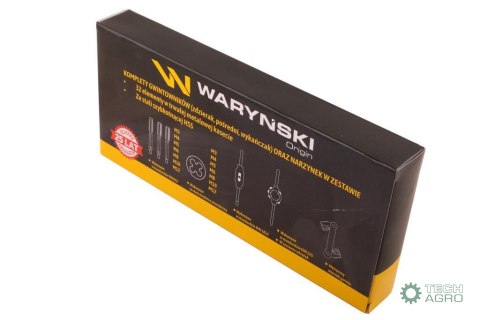 Zestaw narzynek i gwintowników ze stali HSS M3-M12 32 el Waryński Zestaw narzynek i gwintowników ze stali HSS M3-M12 32 el Waryński