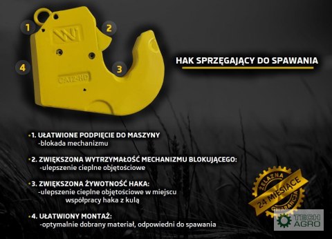 Hak szybkosprzęg końcówka do spawania Cat-2S lekka WARYŃSKI Hak szybkosprzęg końcówka do spawania Cat-2S lekka WARYŃSKI